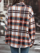 Plaid Print Flap Pocket Drop Shoulder Shirt